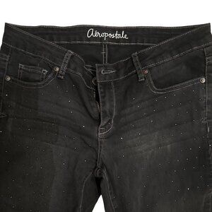 Vintage Aeropostale Women's Jeans Dark Wash with Diamond Accent Size 10